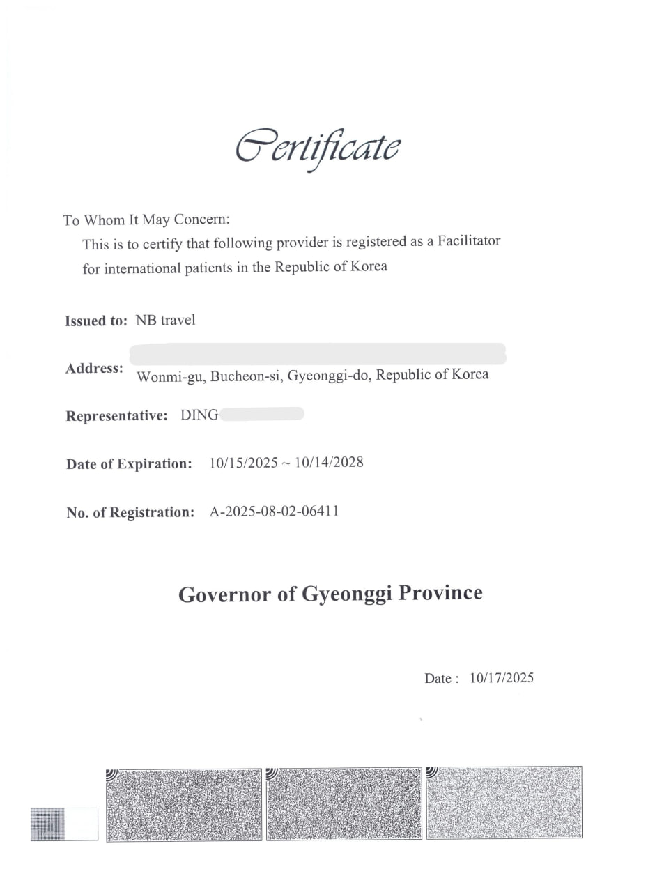Certificate - Facilitator for International Patients